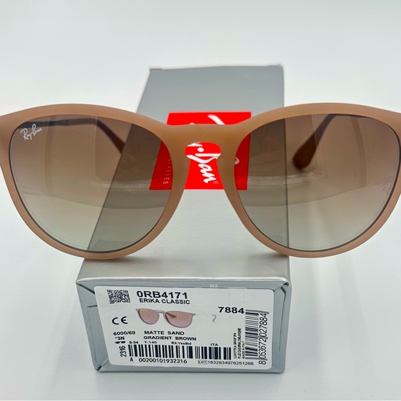 Ray-Ban Erika Classic Sunglasses RB4171 54mm Matte Sand w/ Gradient Brown Lens - Picture 3 of 9